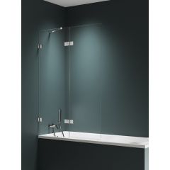 New Trendy Avexa Nickel Brushed EXK8750 parawan nawannowy 100 cm 2-częściowy szczotkowany/szkło przezroczyste