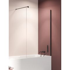 New Trendy Nesta Black P0200WP parawan nawannowy 80 cm 1-częściowy czarny mat/szkło przezroczyste