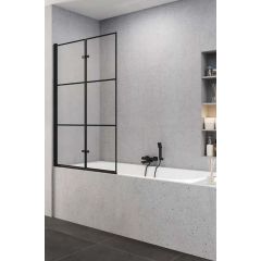 New Trendy Superia Black P0054 parawan nawannowy 100 cm 2-częściowy czarny mat/szkło ze wzorem