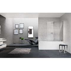 Novellini Young Y21BSV120D1K parawan nawannowy 120 cm 2-częściowy chrom połysk/szkło przezroczyste