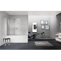 Novellini Young Y21BSV120S1K parawan nawannowy 120 cm 2-częściowy chrom połysk/szkło przezroczyste