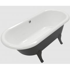 Villeroy & Boch Hommage UBQ180HOM7WR7V01 wanna wolnostojąca 177.1x77.1 cm owalna biała-czarna