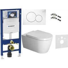 Zestaw Geberit Duofix 111815001 + Geberit 156050001 + Geberit Duofix 111320005 + Geberit Sigma 115770115 + Duravit ME by Starck 0020090000 + Duravit ME by Starck 2529092000