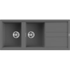 Elleci Best LKB50099 zlewozmywak granitowy 116x51 cm szary/grafitowy/onyx