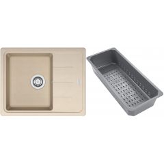 Franke Basis 1140741955 zlewozmywak granitowy z wkładką ociekową 62x50 cm beżowy