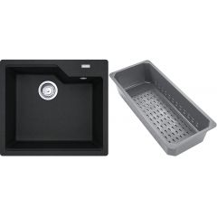 Franke Urban 1140741981 zlewozmywak granitowy z wkładką ociekową 56x50 cm czarny