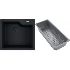 Franke Urban 1140741982 zlewozmywak granitowy z wkładką ociekową 56x50 cm czarny