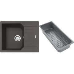 Franke Urban 1140741984 zlewozmywak granitowy z wkładką ociekową 62x50 cm szary/grafitowy/onyx
