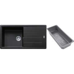 Franke Basis 1140743010 zlewozmywak granitowy z wkładką ociekową 97x50 cm szary/grafitowy/onyx