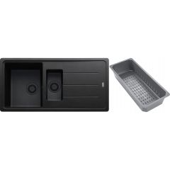 Franke Basis 1140743087 zlewozmywak granitowy z wkładką ociekową 97x50 cm szary/grafitowy/onyx