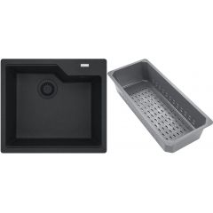 Franke Urban 1140743096 zlewozmywak granitowy z wkładką ociekową 56x50 cm szary/grafitowy/onyx