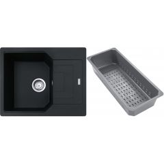 Franke Urban 1140741985 zlewozmywak granitowy z wkładką ociekową 62x50 cm szary/grafitowy/onyx