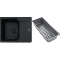 Franke Urban 1140743097 zlewozmywak granitowy z wkładką ociekową 62x50 cm szary/grafitowy/onyx