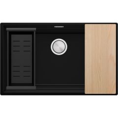 Primagran Praga OOP8KC003 zlewozmywak granitowy 72x43 cm czarny