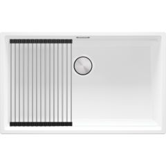 Primagran Praga OOP8KW001 zlewozmywak granitowy 72x43 cm biały