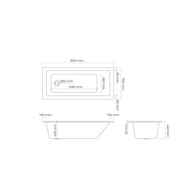 Oltens Langfoss 10003300 wanna prostokątna 160x70 cm czarna
