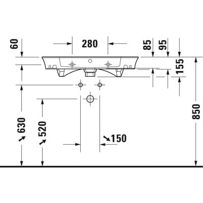 Duravit White Tulip 2363750000 umywalka 75x49 cm prostokątna meblowa biała