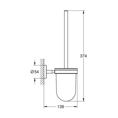 Grohe Cosmopolitan 40463001 szczotka toaletowa ścienna starlight chrome