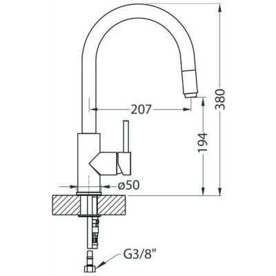Alveus Delos 1129023 bateria kuchenna stojąca stal