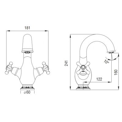 Art Platino Nikolas NIKBUN010C bateria umywalkowa