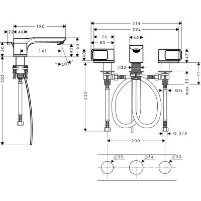 Axor Urquiola 11041000 bateria umywalkowa