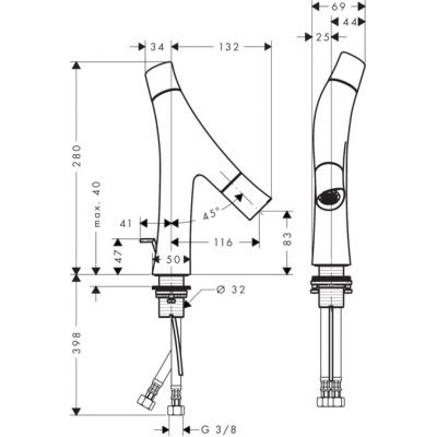 Axor Starck Organic 12010000 bateria umywalkowa