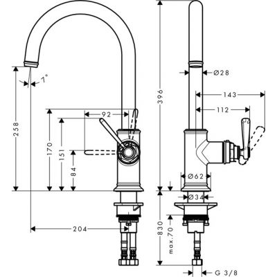 Axor Montreux 16580800 bateria kuchenna