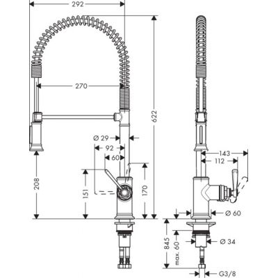 Axor Montreux 16582000 bateria kuchenna