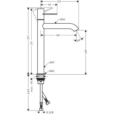 Axor Uno 38034000 bateria umywalkowa stojąca