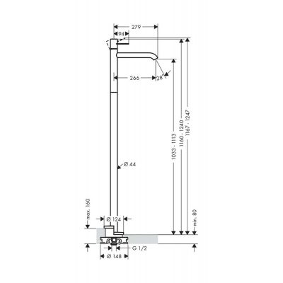 Axor Uno 38037000 bateria umywalkowa