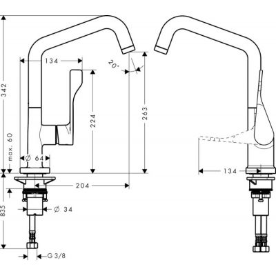 Axor Citterio 39850800 bateria kuchenna