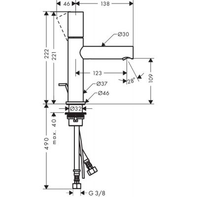 Axor Uno 45001000 bateria umywalkowa stojąca