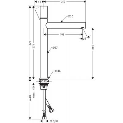 Axor Uno 45004000 bateria umywalkowa stojąca