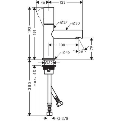 Axor Uno 45005000 bateria umywalkowa stojąca