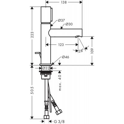 Axor Uno 45010820 bateria umywalkowa stojąca