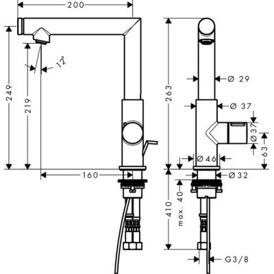 Axor Uno 45016000 bateria umywalkowa stojąca