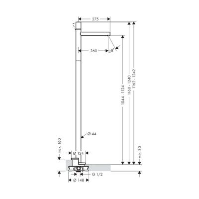 Axor Uno 45037000 bateria umywalkowa