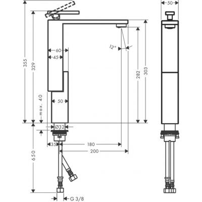 Axor Edge 46031000 bateria umywalkowa