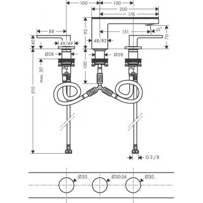 Axor Edge 47050000 bateria umywalkowa