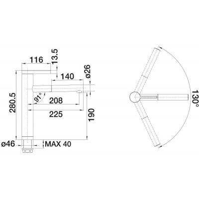 Blanco Linee-S 518446 bateria kuchenna chrom