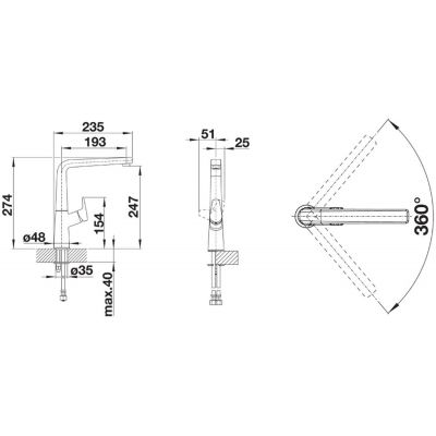 Blanco Avona-S 521267 bateria kuchenna chrom