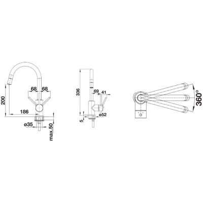 Blanco Mida-S 521457 bateria kuchenna biały
