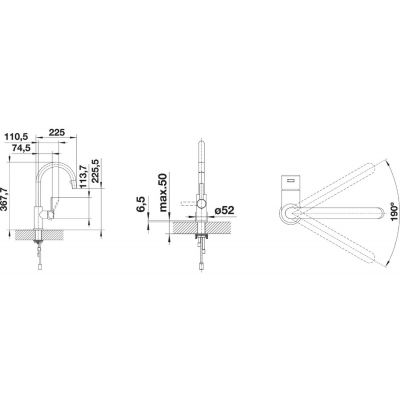 Blanco Candor-S 523121 bateria kuchenna stal szlachetna