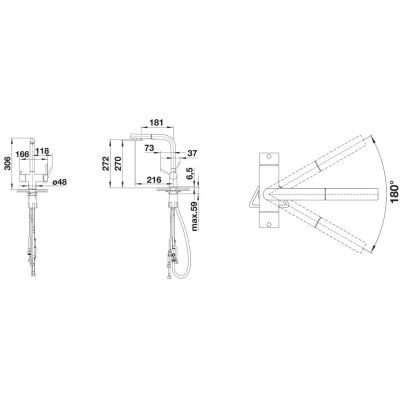 Blanco Fontas-S II 526158 bateria kuchenna stojąca czarna