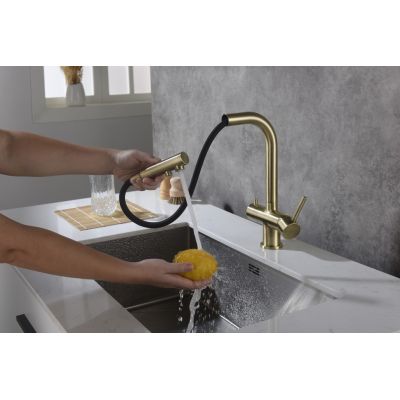 Blue Water Apala 5901730616255 bateria kuchenna stojąca mosiądz