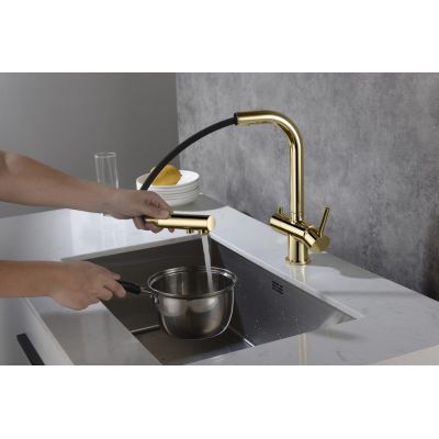 Blue Water Apala 5901730616262 bateria kuchenna stojąca złoto/stare złoto