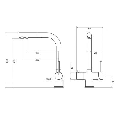 Blue Water Apala 5901730616248 bateria kuchenna stojąca stal