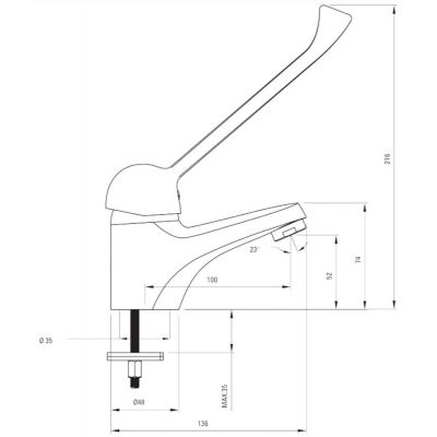 Deante Neo Joko Clinic BOJ021C bateria umywalkowa stojąca chrom