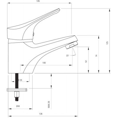 Deante Neo Joko BOJ021M bateria umywalkowa stojąca