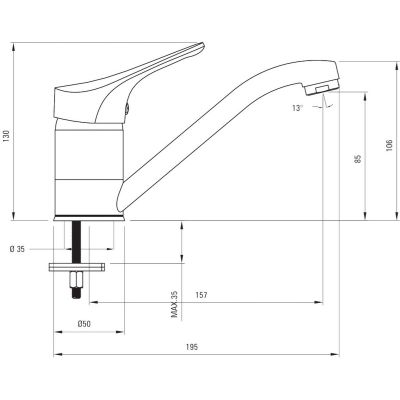 Deante Neo Joko BOJ026M bateria umywalkowa stojąca